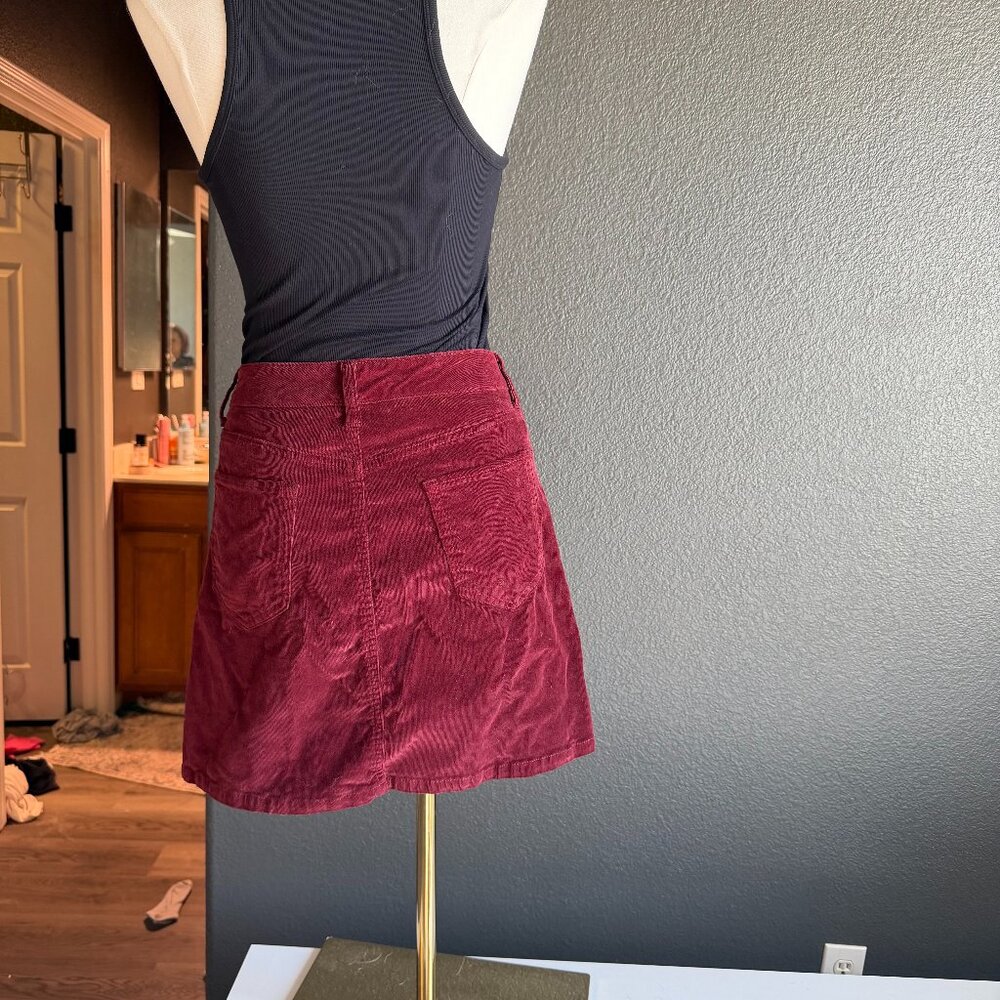 Burgundy Corduroy Mini Skirt Market and Spruce Medium